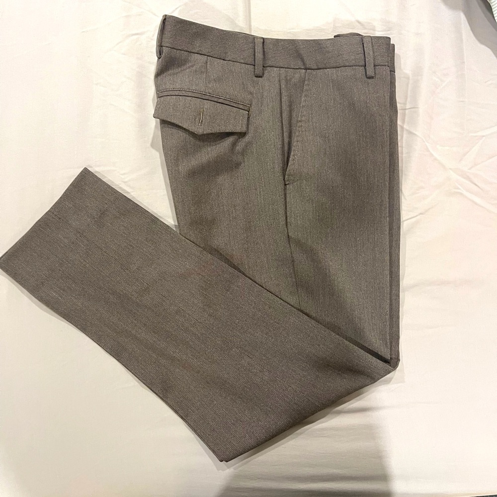 Kenneth Cole Reaction Brown Dress Pants - Slim Fit (31x30)